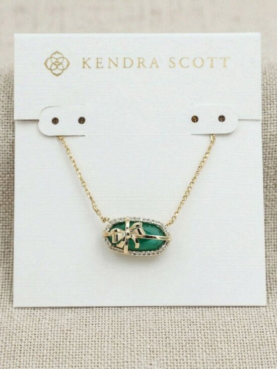 Kendra Scott Jewelry - Elisa Bow Gold Pine Short Necklace by Kendra Scott